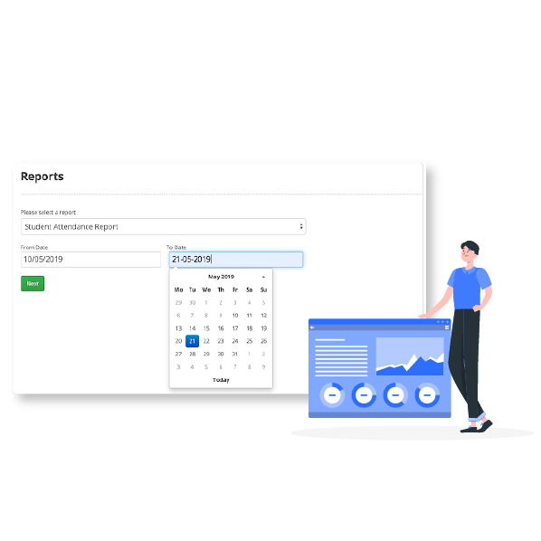 Generating detailed attendance reports.